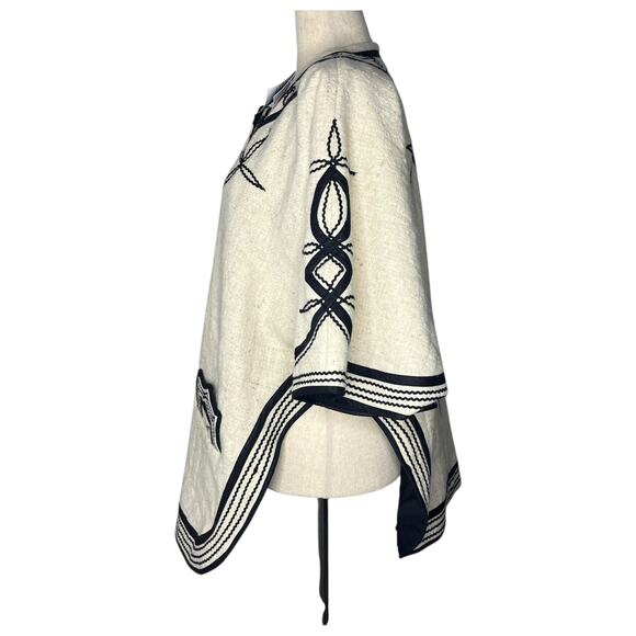 Colores del Pueblo Women's Sweater OS Serape Cloak White Wool Guatemalan Ethnic - Picture 4 of 10